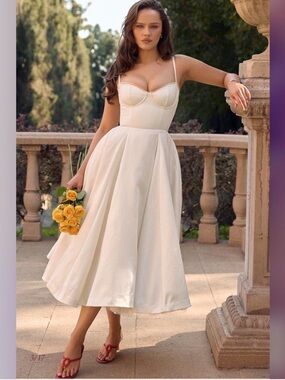 debutante ivory moire satin midi dress debutante ivory moire satin midi dress
